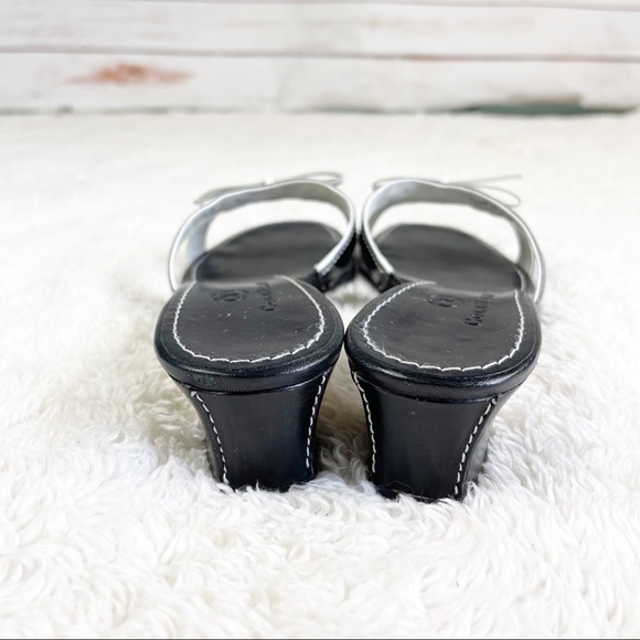 Cole Haan Black Slip On Sandals Bow Tie Strap Low - Picture 5 of 8